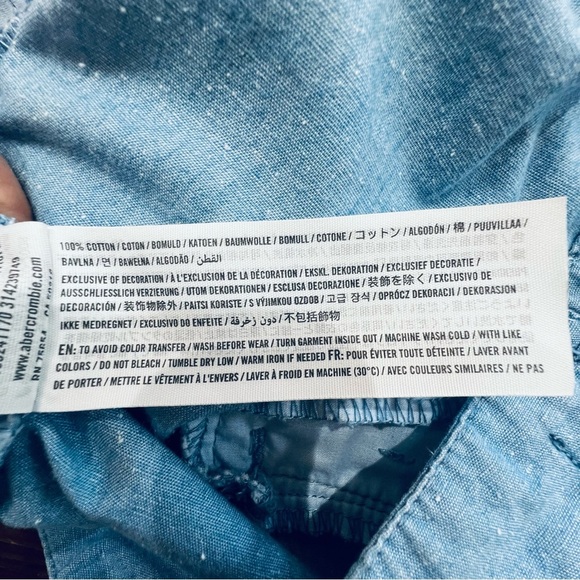 Abercrombie & Fitch Chambray Blue Women's Shorts size Large 100% Cotton EC - Picture 7 of 7